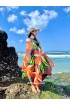 Hand Painted Floral Sarong in Brown color
